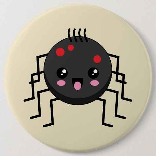 Niedlich Kawaii Spider Button (Vorderseite)