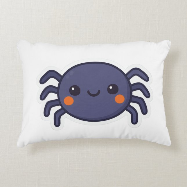 Niedlich Kawaii Spider Dekokissen (Vorderseite)