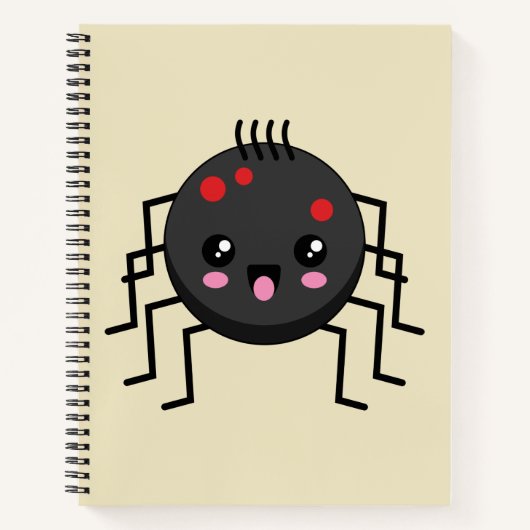 Niedlich Kawaii Spider Notizblock (Vorderseite)
