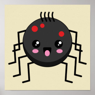 Niedlich Kawaii Spider Poster