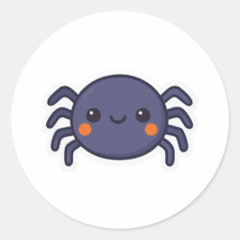 Niedlich Kawaii Spider Runder Aufkleber