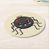 Niedlich Kawaii Spider Runder Pappuntersetzer (Angewinkelt)