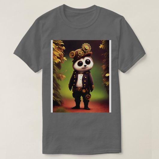 Niedlich Kawaii Steampunk Raccoon T-Shirt (Design vorne)