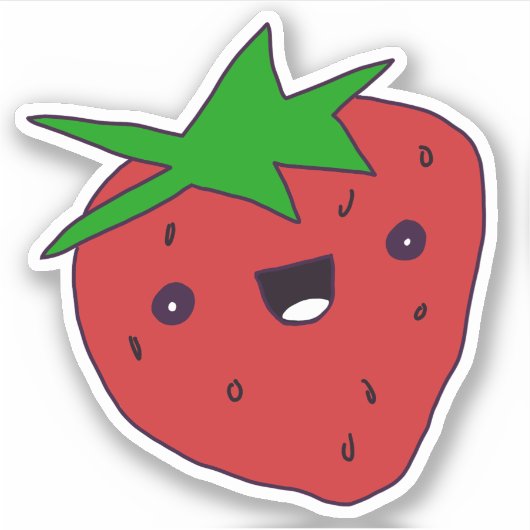Niedlich Kawaii Strawberry Aufkleber (Vorderseite)