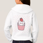 Niedlich Kawaii Strawberry Cat Cupcake Cartoon Hoodie (Rückseite)