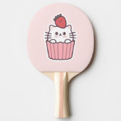 Niedlich Kawaii Strawberry Cat Cupcake Cartoon Tischtennis Schläger (Vorderseite)