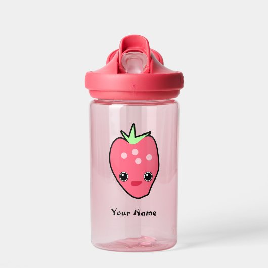 Niedlich Kawaii Strawberry Clear Pink Kids mit Mon Trinkflasche (Vorne)