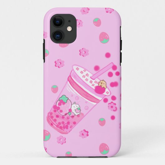 Niedlich Kawaii Strawberry iPhone 11 Fall Case-Mate iPhone Hülle (Rückseite)
