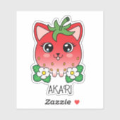 Niedlich Kawaii Strawberry Kitty Cat Aufkleber (Blatt)