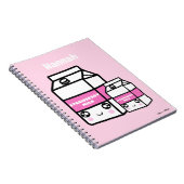Niedlich Kawaii Strawberry Milk Duo Milchgetränk R Notizblock (Rechte Seite)