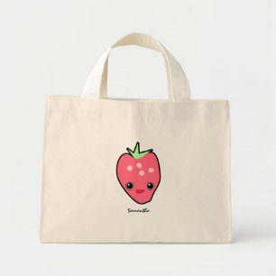 Niedlich Kawaii Strawberry Mini Stoffbeutel