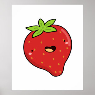 Niedlich Kawaii Strawberry Poster