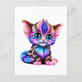 Niedlich Kawaii Striped Baby Kitte Postkarte