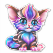 Niedlich Kawaii Striped Baby Kitten Aufkleber (Vorderseite)