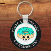 Niedlich Kawaii Style Jelly Donut Flirting Puff Schlüsselanhänger (Vorderseite)