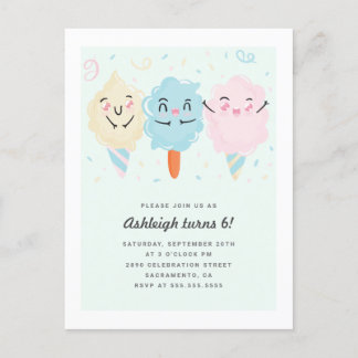 Niedlich Kawaii Sugar Candy Kids' Geburtstag Einladungspostkarte