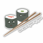 Niedlich Kawaii Sushi Characters Chopsticks Aufkleber (Vorderseite)