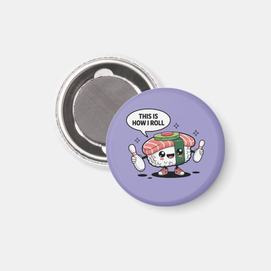 Niedlich Kawaii Sushi mit Bowling-Buttonen Magnet (Vorderseite/Rückseite)