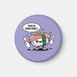 Niedlich Kawaii Sushi mit Bowling-Buttonen Magnet