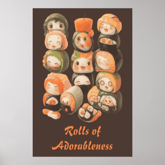 Niedlich Kawaii Sushi Rolls Poster (Vorne)