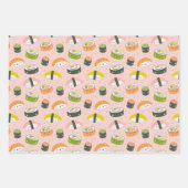 Niedlich Kawaii Sushi und Punkte Geschenkpapier Set (Vorderseite)