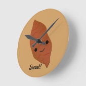 Niedlich Kawaii Sweet Potato Runde Wanduhr (Winkel)