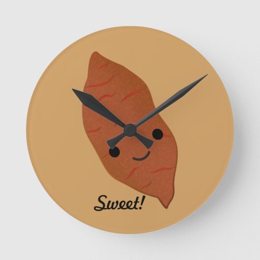 Niedlich Kawaii Sweet Potato Runde Wanduhr (Vorderseite)