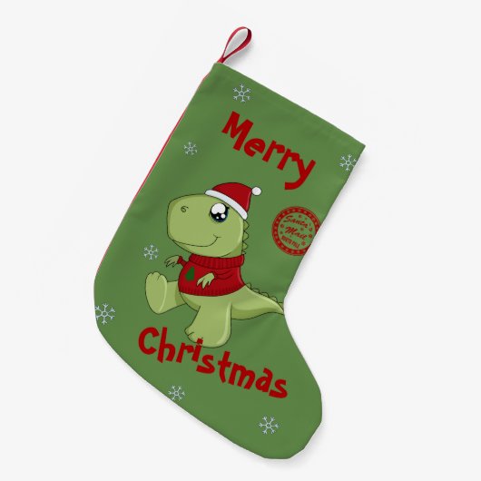 Niedlich Kawaii T-Rex - Chrismtas Kleiner Weihnachtsstrumpf (Vorderansicht (hängend))