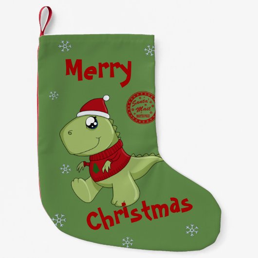 Niedlich Kawaii T-Rex - Chrismtas Kleiner Weihnachtsstrumpf (Vorderseite)