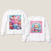 Niedlich Kawaii. T-Shirt (Design Vorderseite & Rückseite)