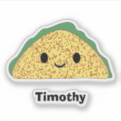 Niedlich Kawaii Taco Aufkleber (Vorderseite)