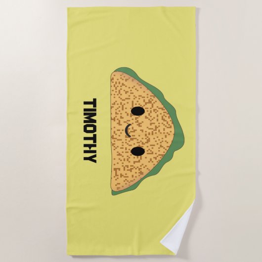 Niedlich Kawaii Taco Strandtuch (Vorderseite)