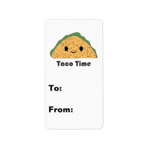 Niedlich Kawaii Taco Time Taco Adressaufkleber