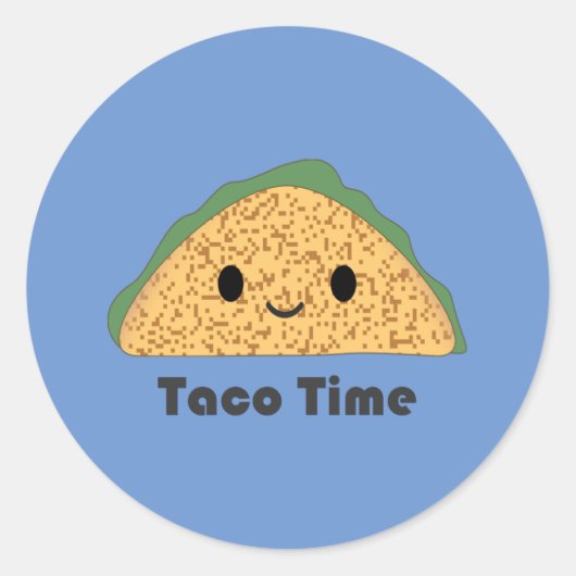 Niedlich Kawaii Taco Time Taco Runder Aufkleber (Vorderseite)