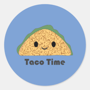 Niedlich Kawaii Taco Time Taco Runder Aufkleber