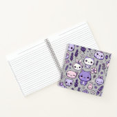 Niedlich Kawaii Thema Lila Lavender | Spirale Notizblock (Innenseite)