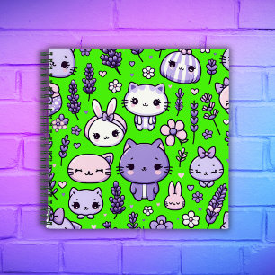 Niedlich Kawaii Thema Lila Lavender Spirale Notizblock