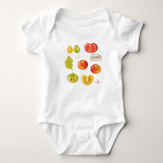 Niedlich Kawaii Tomato Clipart Set Baby Strampler (Vorderseite)