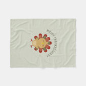 Niedlich Kawaii Türkei Glückwunsch Thanksgiving Fleecedecke (Vorderseite (Horizontal))