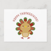 Niedlich Kawaii Türkei Glückwunsch Thanksgiving Postkarte (Vorderseite)