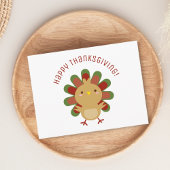 Niedlich Kawaii Türkei Glückwunsch Thanksgiving Postkarte