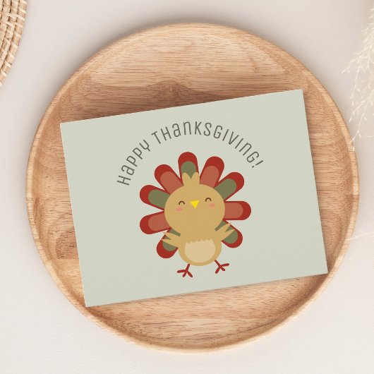 Niedlich Kawaii Türkei Glückwunsch Thanksgiving Postkarte
