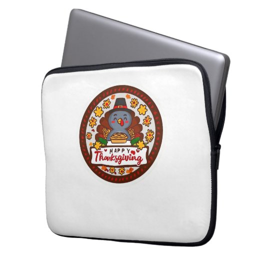 Niedlich Kawaii Türkei - Happy Thanksgiving Classi Laptopschutzhülle (Vorderseite Links)