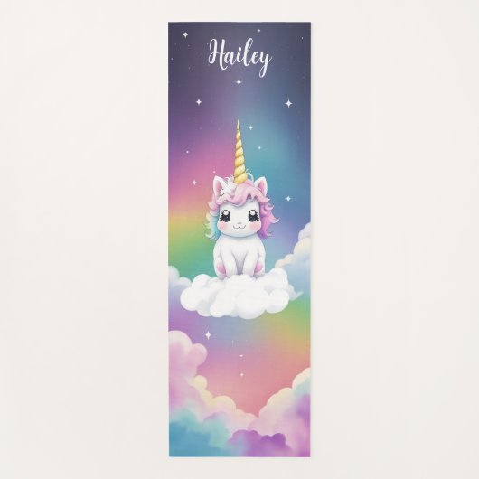 Niedlich Kawaii Unicorn Kinder Yoga Mat Yogamatte (Vorderseite)