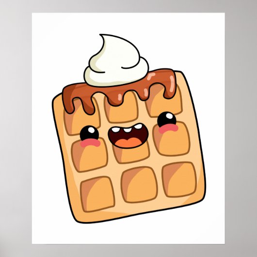 Niedlich Kawaii Waffle Poster (Vorne)