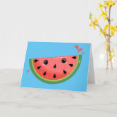 Niedlich Kawaii Watermelon Karte (Gelbe Blume)