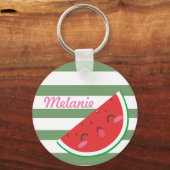 Niedlich Kawaii Watermelon Personalisiert Schlüsselanhänger (Vorderseite)