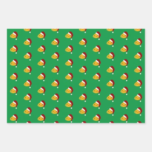 Niedlich Kawaii Weihnachtsmango Geschenkpapier Set (Vorderseite)