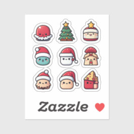 Niedlich Kawaii Weihnachtssticker Pack Aufkleber