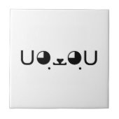 Niedlich Kawaii Welppy Dog Japanisch Kaomoji Emoti Fliese (Vorderseite)